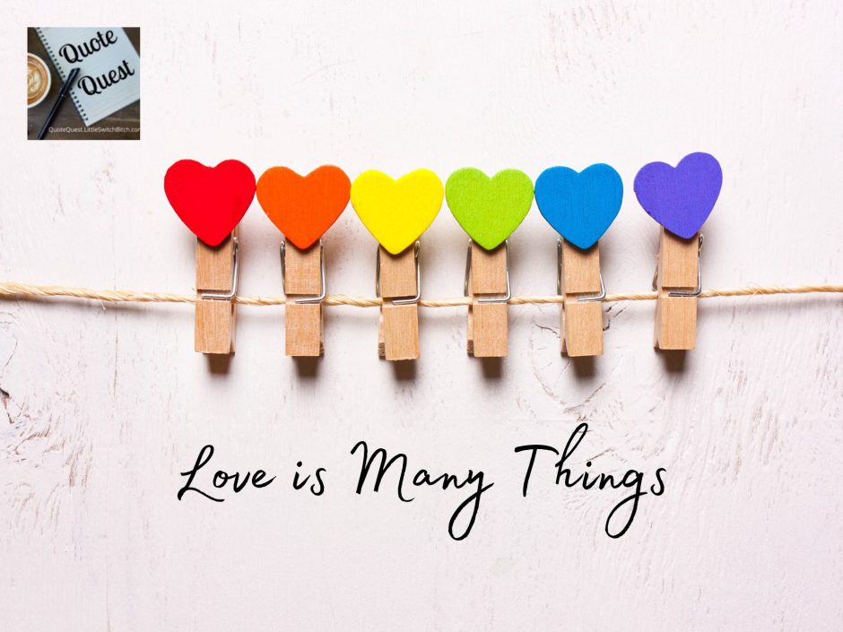 Header image for a post called Love is Many Things