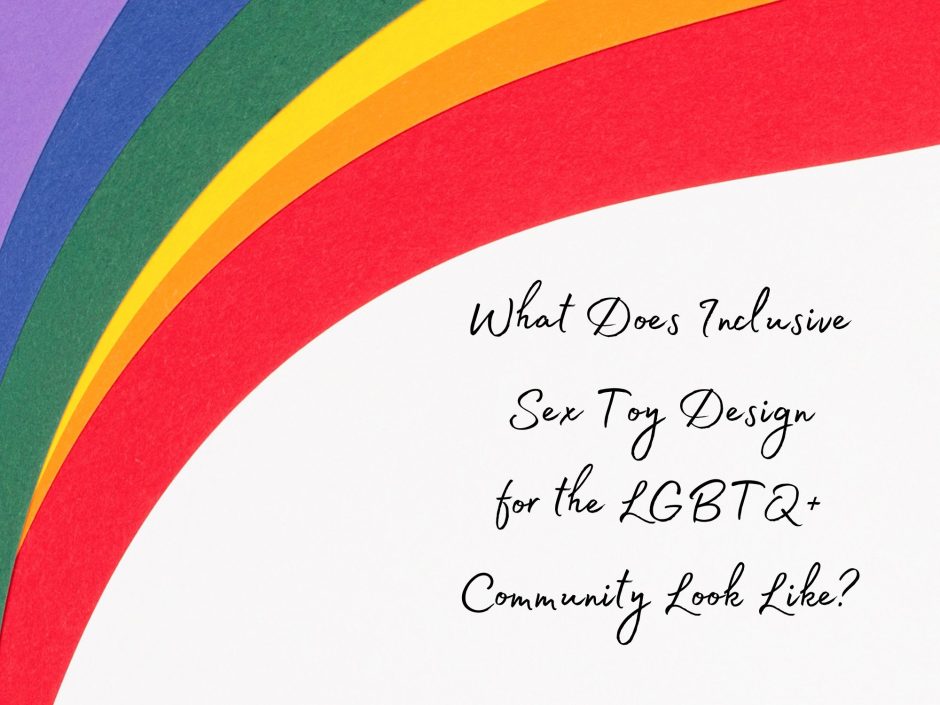 What does inclusive sex toy design for the LGBTQ+ community look like? Header image with rainbow corner