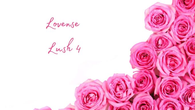 Lovense Lush 4 review header featuring hot pink roses on a white background