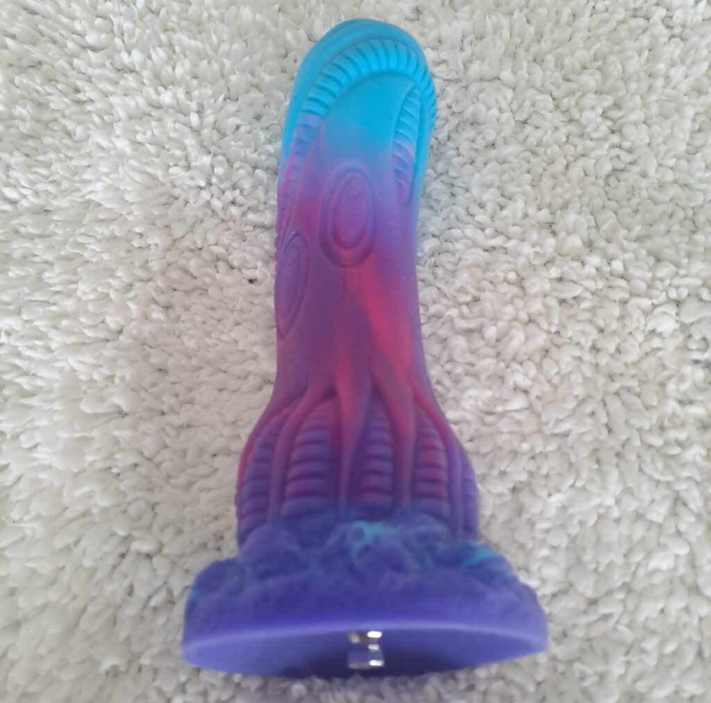 Hismith dildo attachment in pink, purple and blue silicone